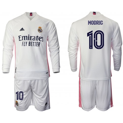 Real Madrid Fodboldtrøjer Luka Modrić 10 Børn Hjemmebanesæt 2020/21 Langærmet Real Madrid Fodboldtrøjer Luka Modrić 10 Børn Hjemmebanesæt 2020/21 Langærmet